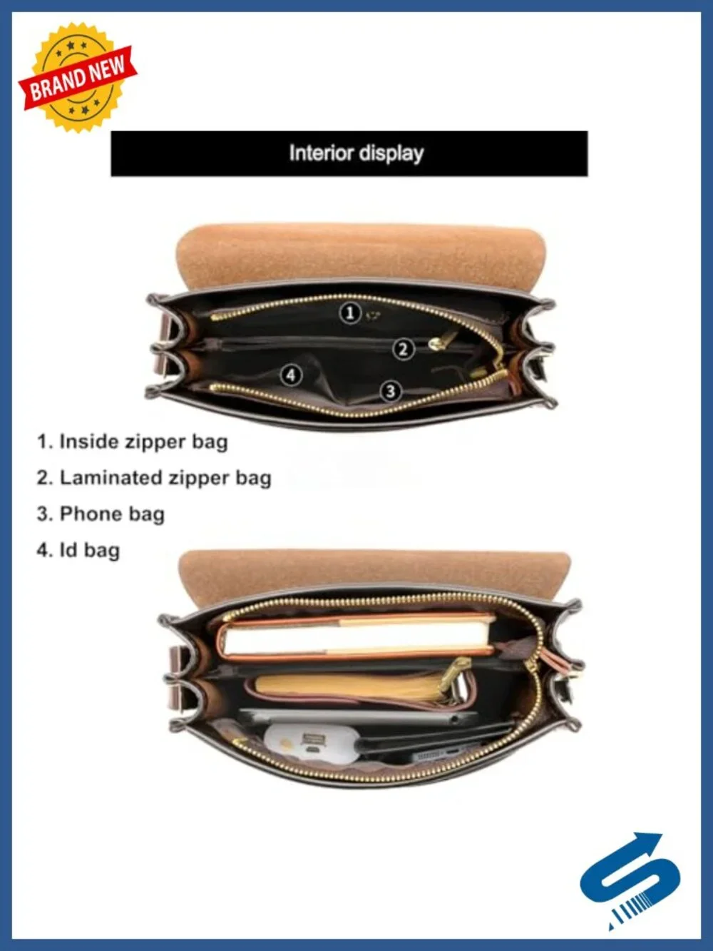 PU Leather Crossbody Messenger Bag for Work Travel Business